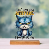 Grappige sarcasme houding kat woord kunst acryl bord (Neutraal)