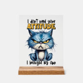 Grappige sarcasme houding kat woord kunst acryl bord (Voorkant)