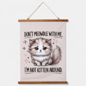 Grappige sarcasme kat woordkunst hangend wandkleed (Voorkant)
