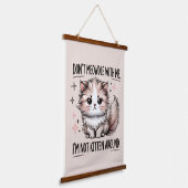 Grappige sarcasme kat woordkunst hangend wandkleed (Gebogen)