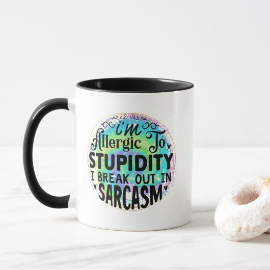 Grappige sarcasme woordkunst mok (Met donut)