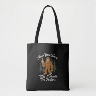 Grappige sarcastische Bigfoot-ontwijkende humorist Tote Bag