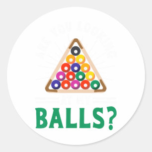 Grappige sarcastische biljartslogan die naar me ki ronde sticker