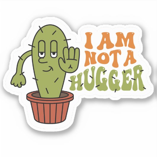 Grappige sarcastische cactus sticker (Voorkant)