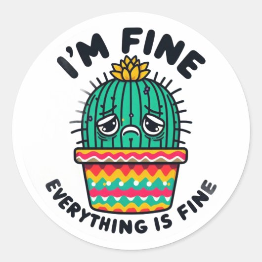Grappige Sarcastische Cactus Sticker - Alles is go (Voorkant)