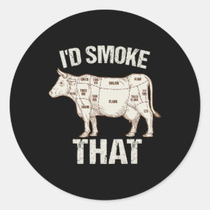 Grappige sarcastische chef-kok slager Cook BBQ Ik  Ronde Sticker