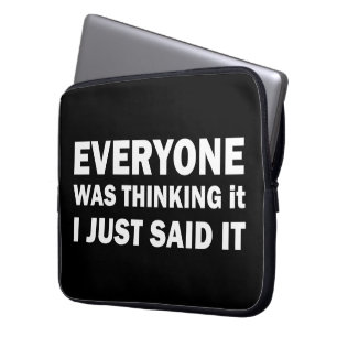 Grappige sarcastische gezegden bekende citaten laptop sleeve