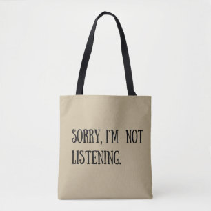 Grappige sarcastische gezegden zwart lettertype tote bag