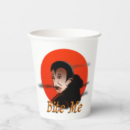 Grappige sarcastische Halloween Vampier zegt bijte Papieren Bekers