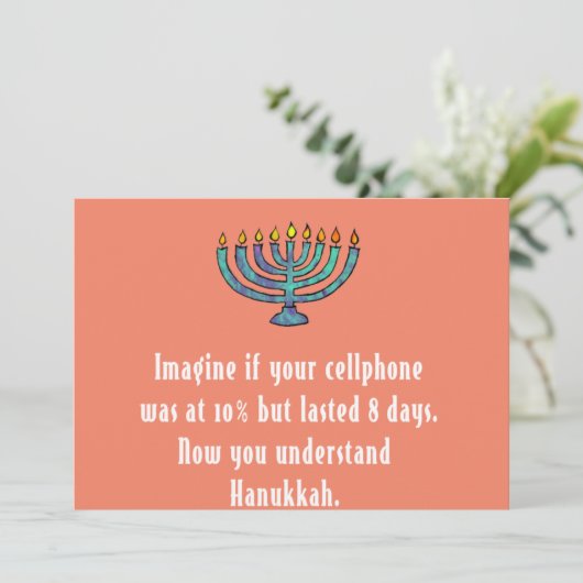 Grappige sarcastische Hanukkah Chanukah-telefoonqu Kaart (Staand voorkant)
