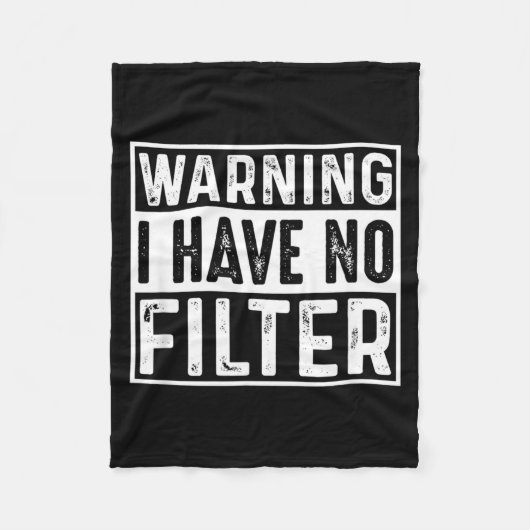 Grappige Sarcastische Heb Filter Offensieve Citate Fleece Deken (Voorkant)