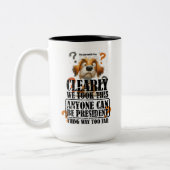 Grappige Sarcastische Hond Politieke Commentaar Cu Tweekleurige Koffiemok (Links)