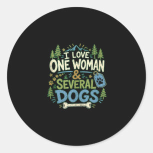Grappige sarcastische hondenliefhebber houdt van é ronde sticker