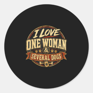 Grappige sarcastische hondenliefhebber houdt van é ronde sticker