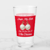 Grappige sarcastische jingle mijn ballen wit kerst glas (Achterkant)