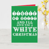 Grappige sarcastische jingle mijn ballen wit kerst kaart (Gele Bloem)