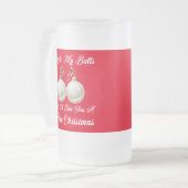 Grappige sarcastische jingle mijn ballen wit kerst matglas bierpul (Voorkant links)