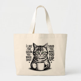 Grappige Sarcastische Kat Boodschappentas – Ik Hou Grote Tote Bag