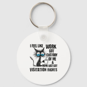 Grappige Sarcastische Kat Ik Voel Me Als Of Werk D Sleutelhanger