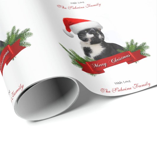 Grappige Sarcastische Kat Santas Pet Kerst Cadeaupapier (Rol Hoek)