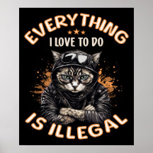 Grappige sarcastische kat slecht Kat misdadiger ga