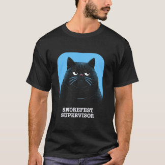 Grappige Sarcastische Kat Snurkmarathon Supervisor T-shirt