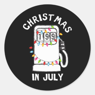 Grappige Sarcastische Kerst In Juli Brandstofpomp Ronde Sticker