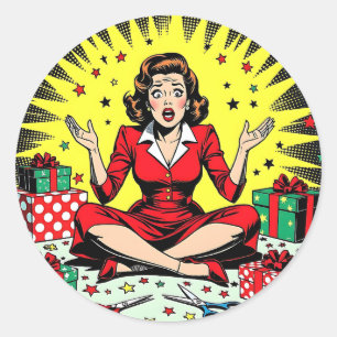 Grappige Sarcastische Kersthumor Ronde Sticker
