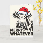 Grappige Sarcastische Koe Gelukkig Wat Dan Ook'' P Kaart (Gele Bloem)