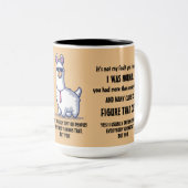 Grappige sarcastische Lamas citaten Tweekleurige Koffiemok (Voorkant rechts)