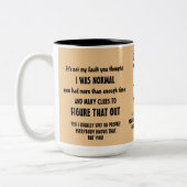 Grappige sarcastische Lamas citaten Tweekleurige Koffiemok (Links)