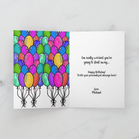 Grappige sarcastische quote ballonnen Happy Birthd Kaart (Binnen)