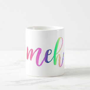 Grappige sarcastische regenboog meh typografie koffiemok