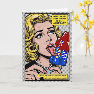 Grappige Sarcastische Retro Cartoon Vrouw Verjaard Kaart