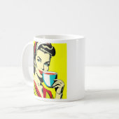 Grappige sarcastische retro dame koffie Humor Koffiemok (Voorkant links)