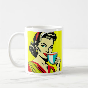 Grappige sarcastische retro dame koffie Humor Koffiemok