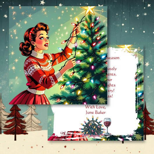 Grappige Sarcastische Retro Kerst Humor Kaart