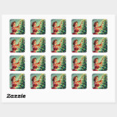Grappige Sarcastische Retro Kerst Humor Vierkante Sticker (Vel)