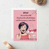 Grappige Sarcastische Retro Verjaardagskaart Notitiekaartje (Voorkant / Achterkant in situ)