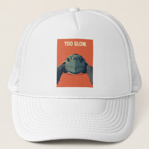 Grappige Sarcastische Schildpad Te Langzaam Poster Trucker Pet