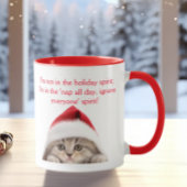 Grappige sarcastische Schotse kat kerstmuts kerst Mok
