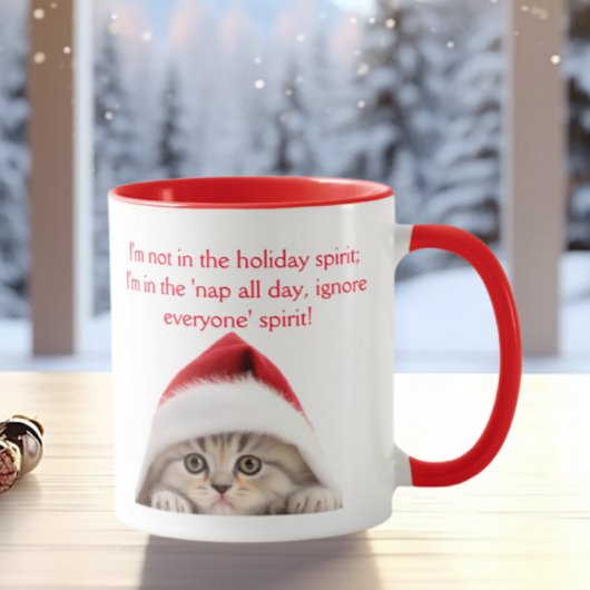 Grappige sarcastische Schotse kat kerstmuts kerst Mok