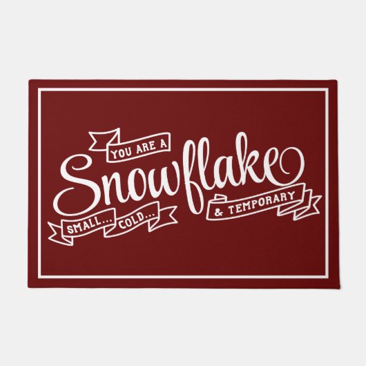 Grappige Sarcastische Sneeuwvlok Millennial Humor Deurmat (Voorkant)