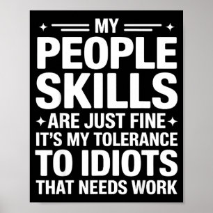 Grappige Sarcastische Spreuk Humor Introvert Werkp Poster