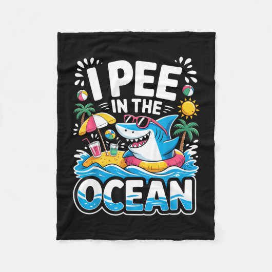Grappige sarcastische strand kawaii haai kinderen  fleece deken (Voorkant)