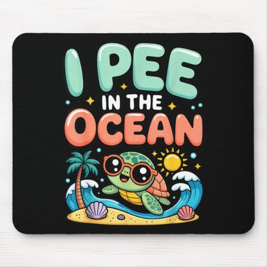 Grappige sarcastische strand kawaii schildpad kind muismat (Voorkant)