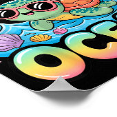 Grappige sarcastische strand kawaii schildpad kind poster (Hoek)