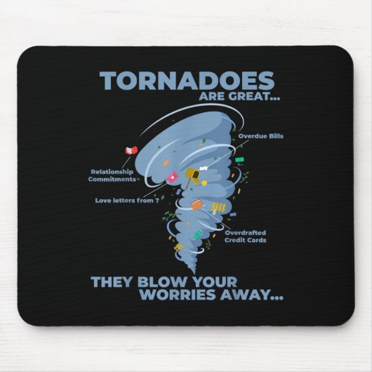 Grappige Sarcastische Tornado Infographic Quote Gr Muismat (Voorkant)