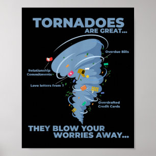 Grappige Sarcastische Tornado Infographic Quote Gr Poster