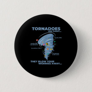 Grappige Sarcastische Tornado Infographic Quote Gr Ronde Button 5,7 Cm